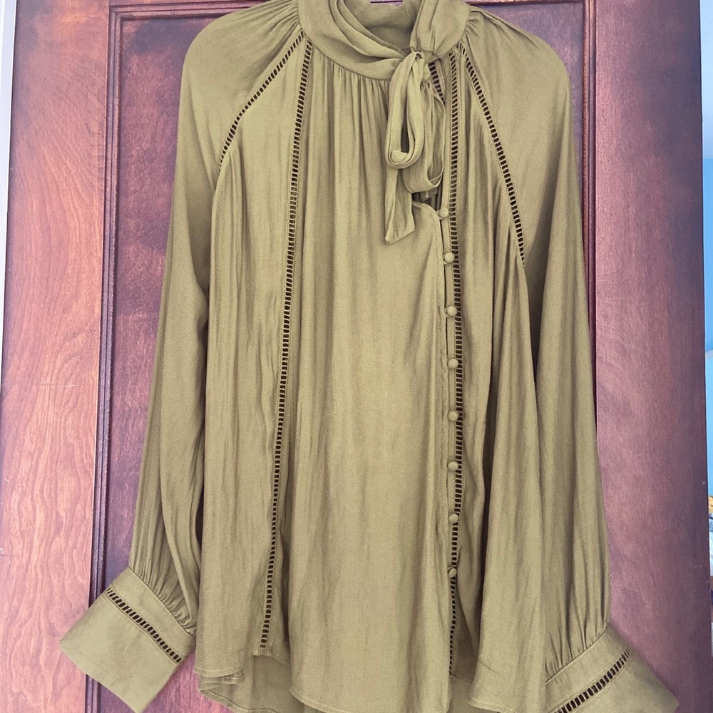 Free People Blouse with delicate buttons and tie